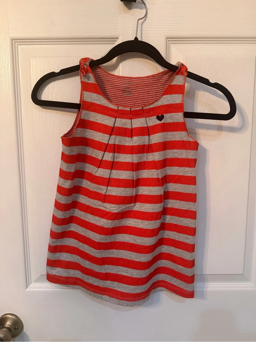 Carters Red and Gray Striped Sleeveless Tank Top